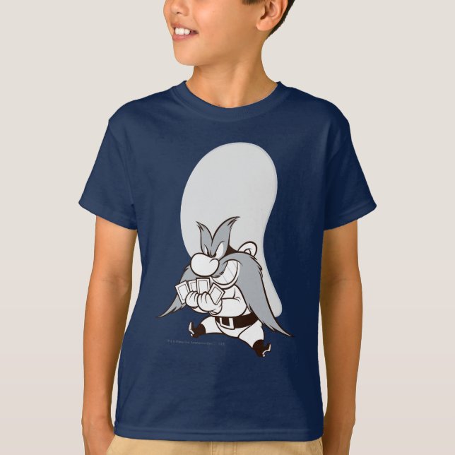 T-shirt Yosemite Sam Jouer aux cartes (Devant)