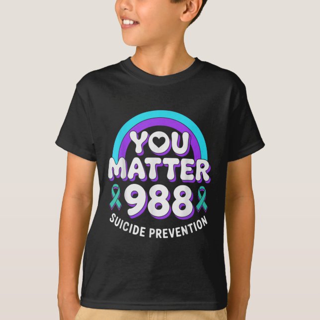 T-shirt You 988 Suicide Prevention Awareness Rainbow Ribbo (Devant)