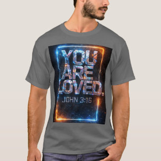T-shirt YOU ARE LOVED – Holographic Metallic Robotic T‑Shi