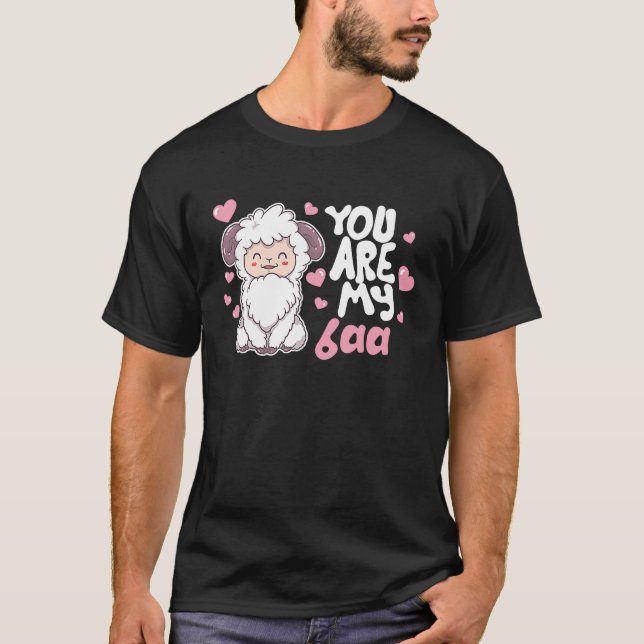 T-shirt You Are My Baa Sheep Valentine's Day Farm Animal F (Devant)