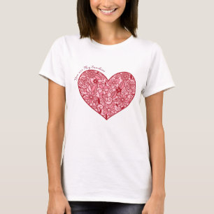 T-shirt You are My Sunshine Cœur Romantique de Fleurs