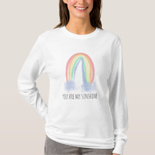 T-shirt You are my sunshine watercolor painted rainbow