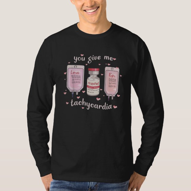 T-shirt You Give Me Tachycardia Retro Valentines Day Nurse (Devant)