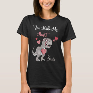 T-shirt You Make My Heart Saur Valentines Day rex Date Nig
