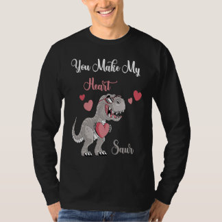 T-shirt You Make My Heart Saur Valentines Day rex Date Nig