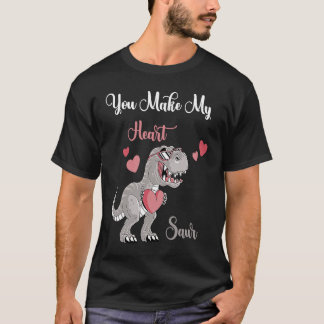 T-shirt You Make My Heart Saur Valentines Day rex Date Nig