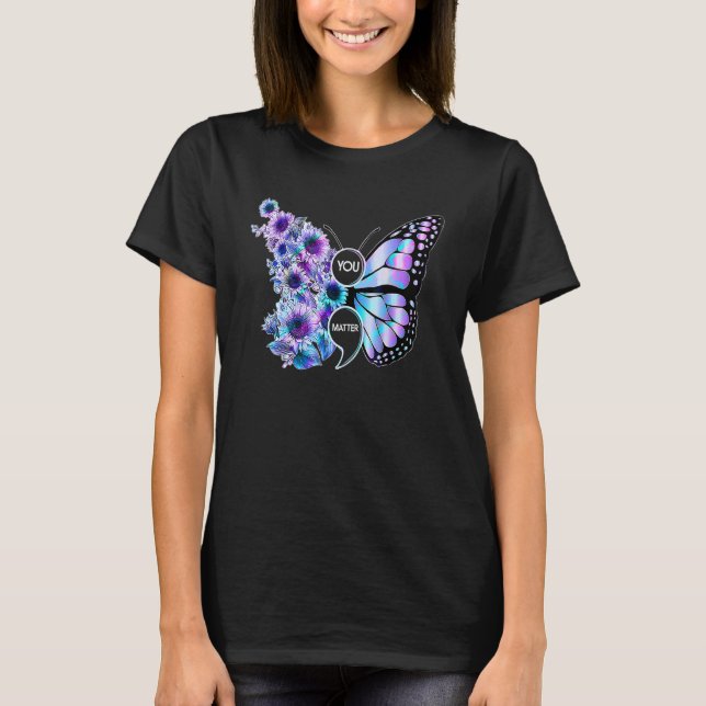 T-shirt You Matter Butterfly Sunflower Suicide Prevention  (Devant)