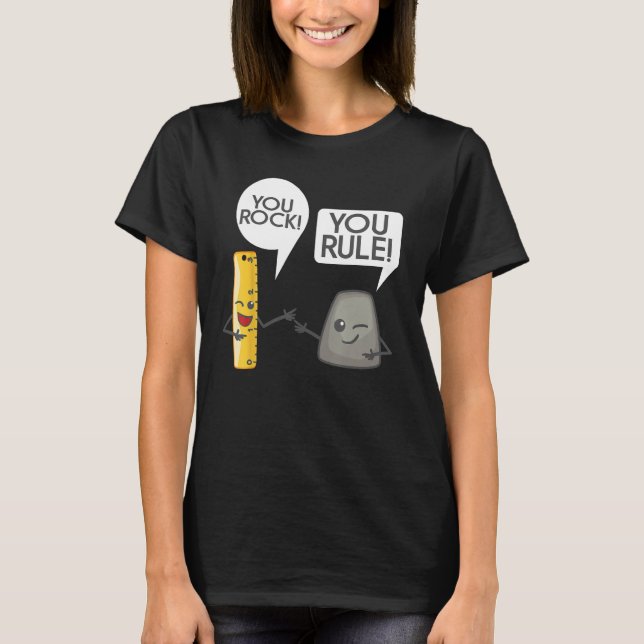 T-shirt You Rock You Rule Shirt - Cute Great Rocker et Ru (Devant)