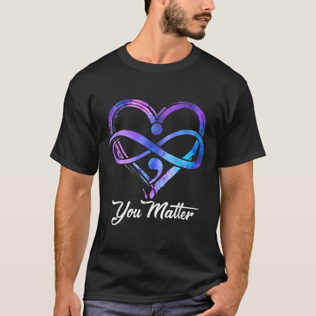 T-shirt You Suicide Prevention Awareness Heart Men Women  (Devant)