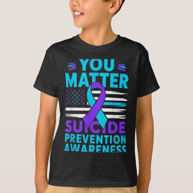 T-shirt You Suicide Prevention Awareness Teal Purple Ribbo (Devant)