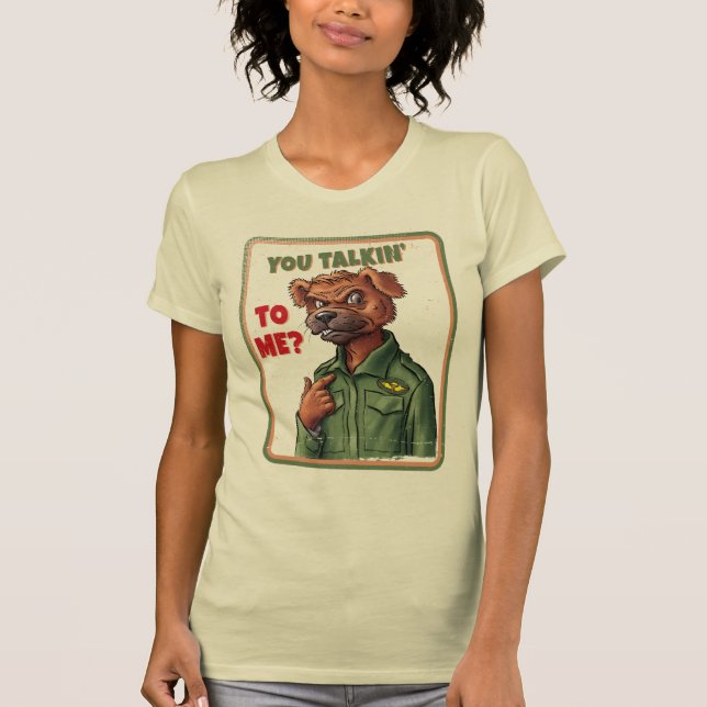 T-shirt You Talkin’ to Me? – Angry Dog Cartoon (Devant)