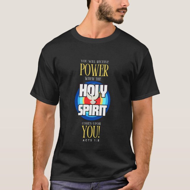 T-shirt You Will Receive Power by Designer Jaziz Gutierrez (Devant)