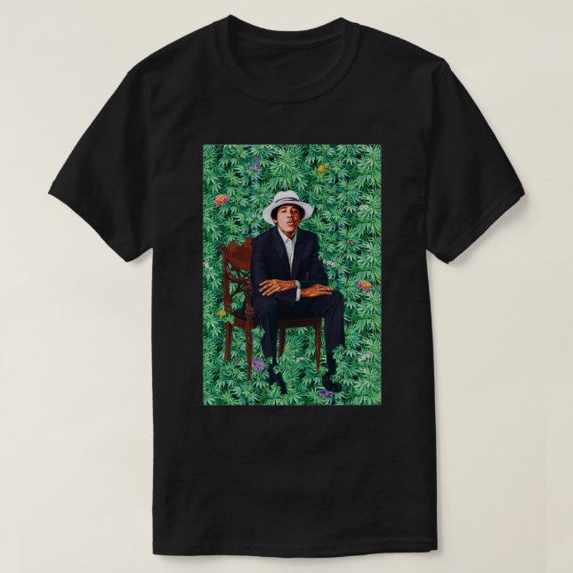 T-shirt Young Barack Obama Portrait Weed (Design devant)