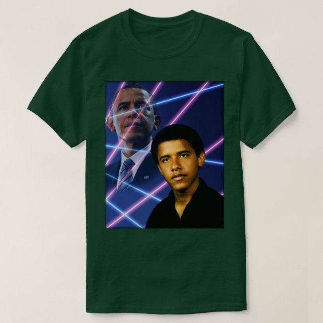 T-shirt Young Barack Obama School Photo laser (Design devant)