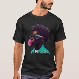 T-shirt Young Black Boy Joy Bubble Gum Fun African Melanin