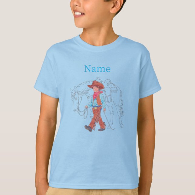 T-Shirt Young Cowboy and Horse (Devant)