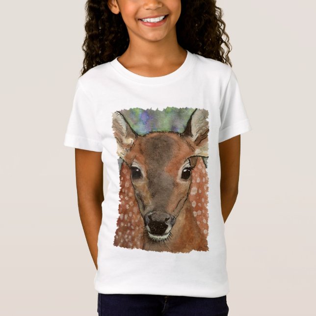 T-Shirt Young Deer mignonne Faune Bébé animal sauvage (Devant)