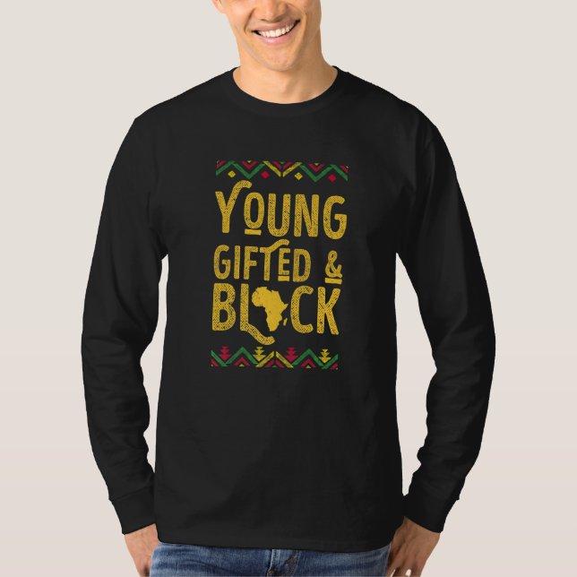 T-shirt Young ed And Black African American Black History  (Devant)