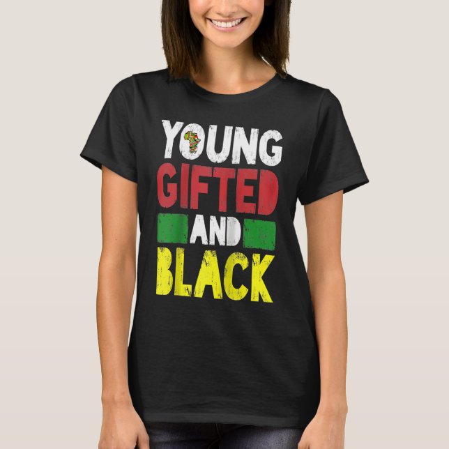 T-shirt Young ed And Black African Pride Black History Mon (Devant)
