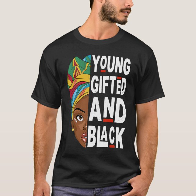 T-shirt Young ed And Black Afro Black History Month Melani (Devant)