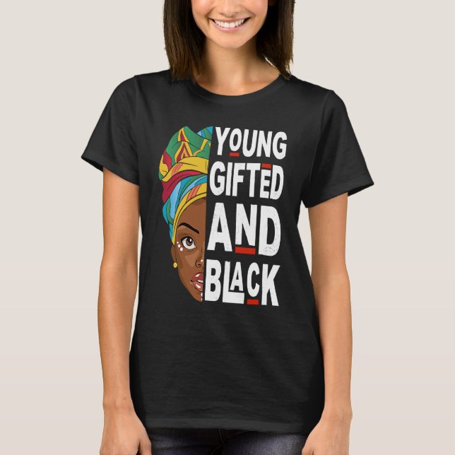 T-shirt Young ed And Black Afro Black History Month Melani (Devant)
