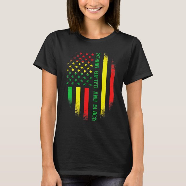 T-shirt Young Ed And Black American Pride Black History Mo (Devant)