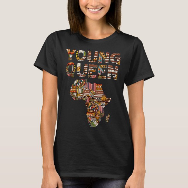 T-shirt Young Queen Black History African American Kente G (Devant)