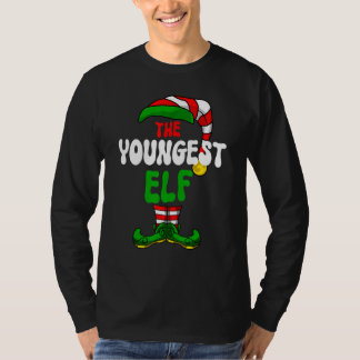 T-shirt Youngest Elf Family Matching Group Merry Christmas