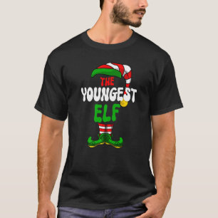 T-shirt Youngest Elf Pajama Matching Group Christmas Holid