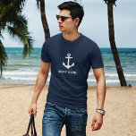 T-shirt Your Boat Name Anchor Blue<br><div class="desc">Your Boat Name Anchor Blue T-Shirt</div>