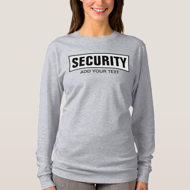 T-shirt Your Custom Text Template Womens Long Sleeve Grey (Devant)