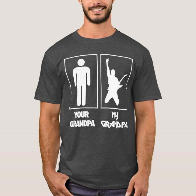 T-shirt Your Grandpa My Grandpa Guitar Rock N Roll Music B (Devant)