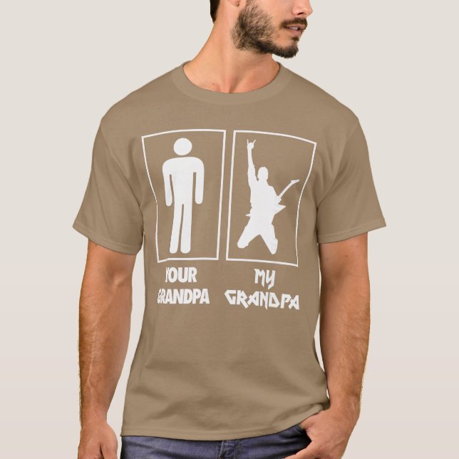 T-shirt Your Grandpa My Grandpa Guitar Rock N Roll Music B (Devant)