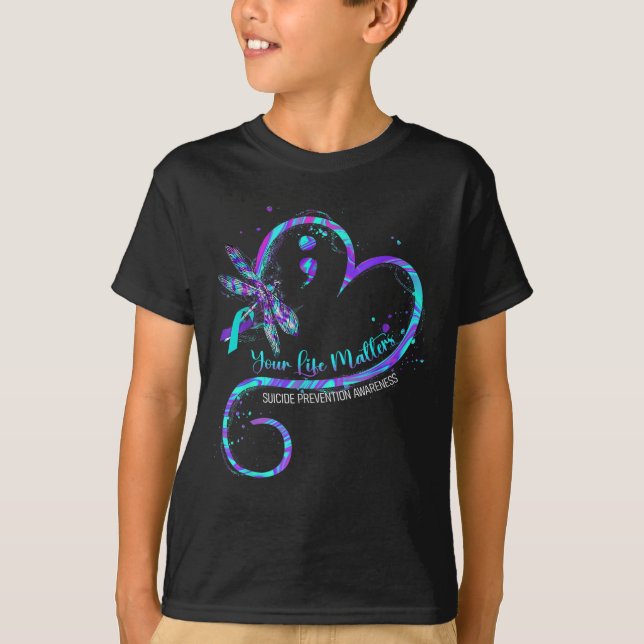 T-shirt Your Life S Suicide Prevention Awareness Dragonfly (Devant)