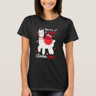 T-shirt You're A Whole Llama Fun Valentine Llama Flowers F