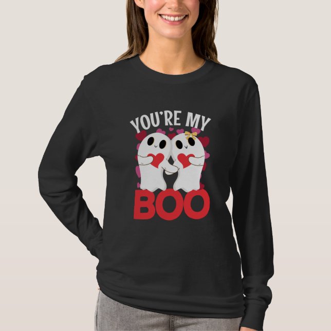 T-shirt You're My Boo Ghost with heart for Valentine's Day (Devant)
