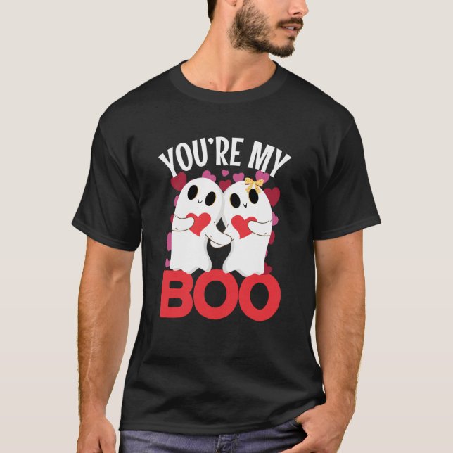 T-shirt You're My Boo Ghost with heart for Valentine's Day (Devant)