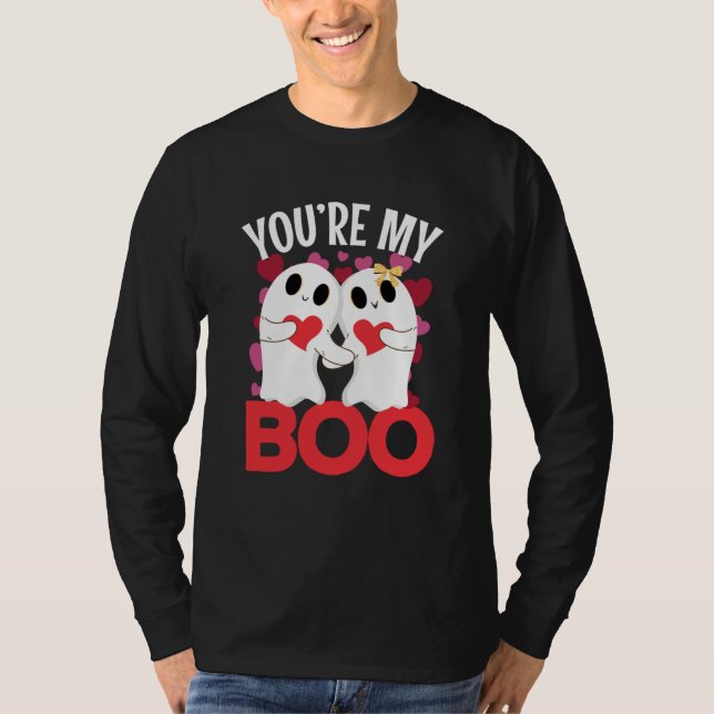 T-shirt You're My Boo Ghost with heart for Valentine's Day (Devant)