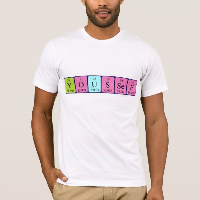 T-shirt Youssef nom de table périodique (Devant)