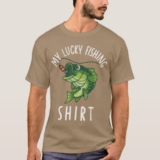T-shirt Youth Boy My Lucky Fishing Funny Bass Fish Dad Gif