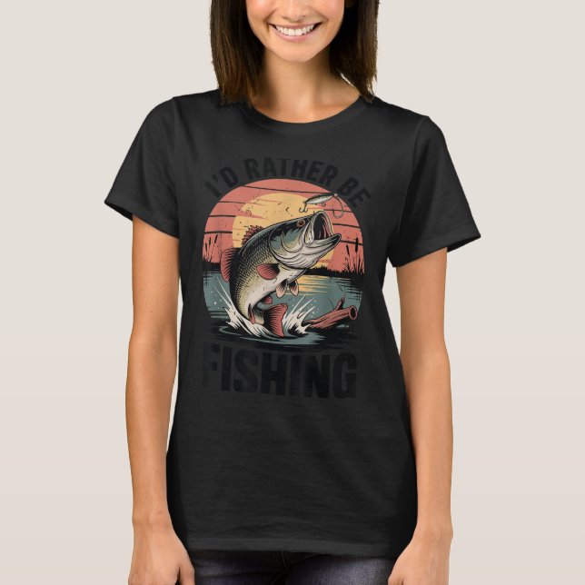 T-shirt Youth I'd Rather Be Fishing-shirt Boy Largemouth B (Devant)