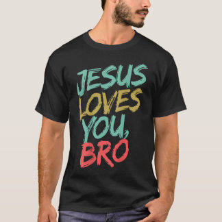 T-shirt Youth Jésus T'aime Frère Drôle Chrétien Garçon Hom