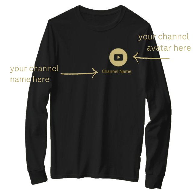 T-SHIRT YOUTUBE CONTENT CREATOR AVATAR NOM DE CANAL OR (Créateur téléchargé)