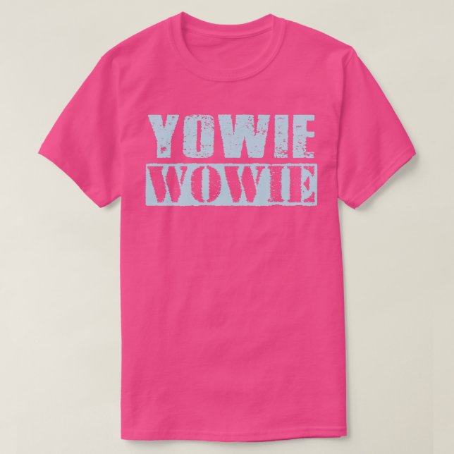 T-shirt Yowie Wowie Texte bleu clair Vintage (Design devant)