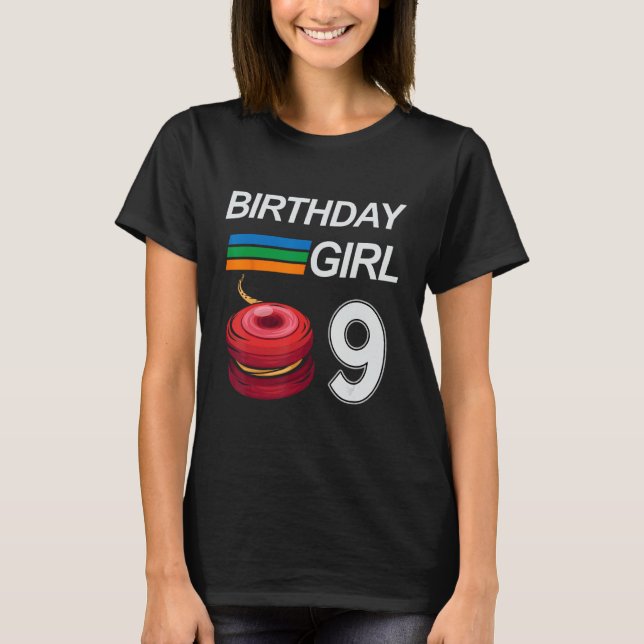 T-shirt YOYO 9 Anniversaire Pour Filles Enfants YOYO (Devant)