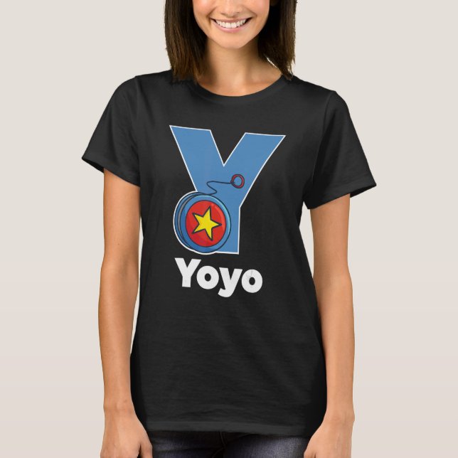 T-shirt Yoyo Alphabet les années 70 80s 90s Vieux jeu clas (Devant)