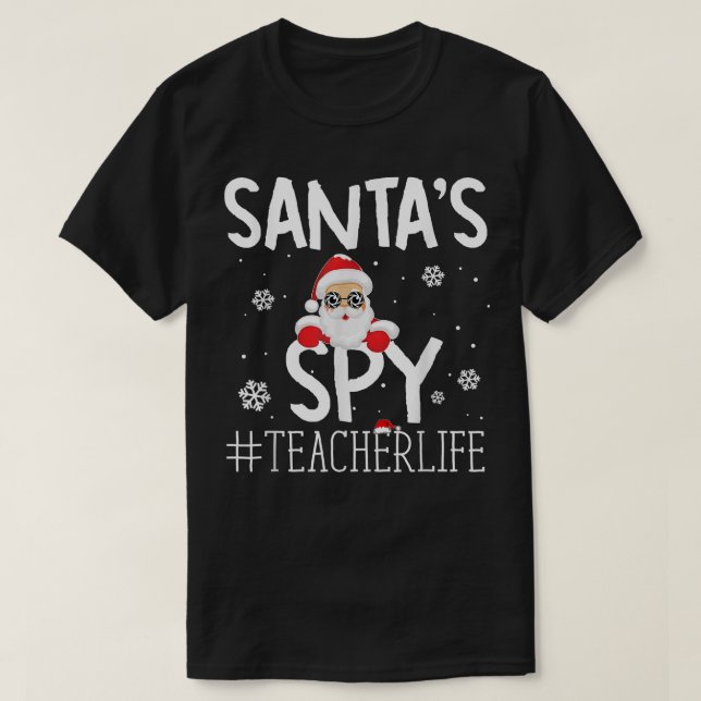 T-shirt ypXb Merry Xmas Père Noël Spy Teacher Life Christm (Design devant)