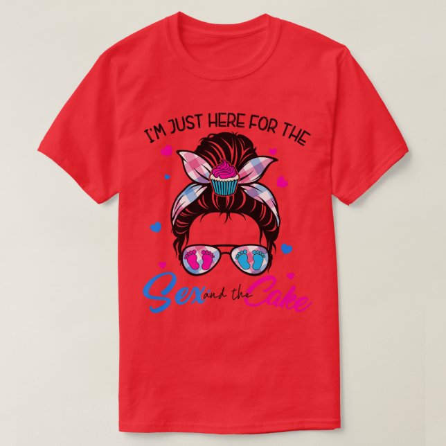 T-shirt YQNO Messy Bun Juste Ici Pour Le Baby And Cake Gen (Design devant)