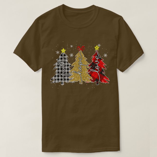 T-shirt yqQG Leopard Faith Joyeux Noël Arbre de Noël Chris (Design devant)
