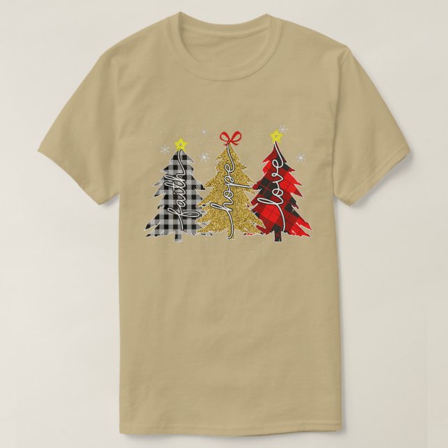 T-shirt yqQG Leopard Faith Joyeux Noël Arbre de Noël Chris (Design devant)